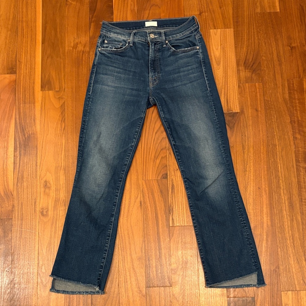 MOTHER Insider Crop Step Fray Denim Jeans Size 26